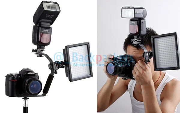 20 шт Камера флэш-держатель для штатива осветительной стойки с двумя типа «Горячий башмак» для sb600 sb800 sb900 430ex 580ex