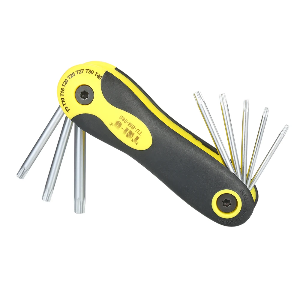 

8 in 1 Portable Folding Torx Star Key Set Screwdriver Wrench Set Repair Tool Kit T9\T10\T15\T20\T25\T27\T30\T40 TU-BM-080