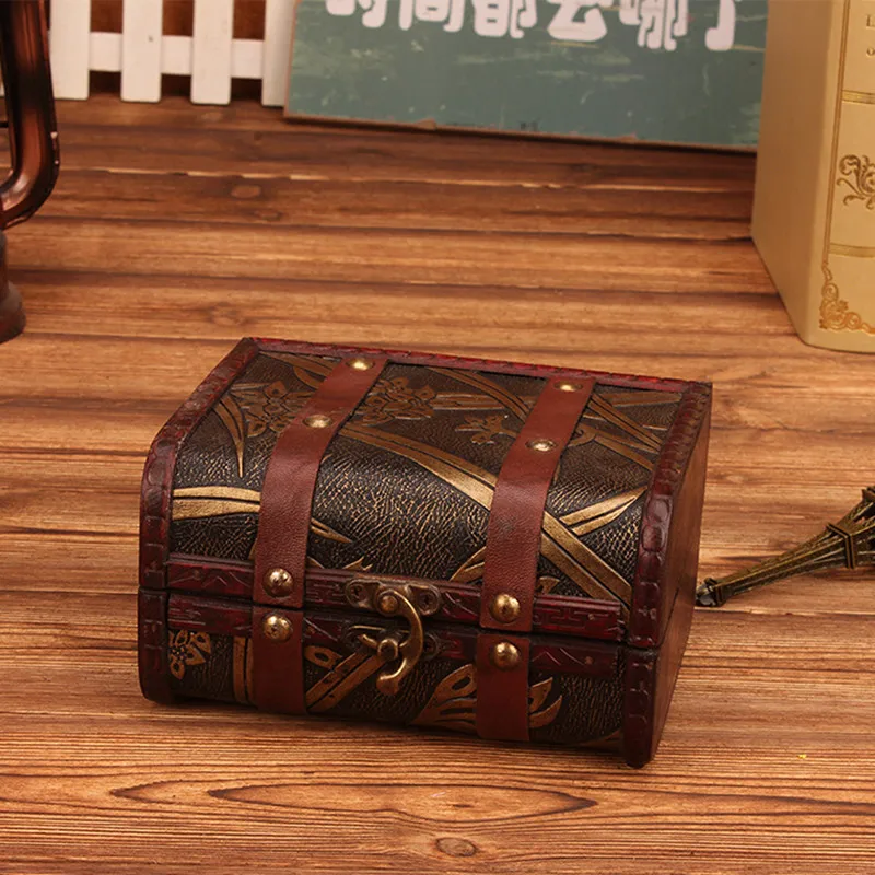Zakka, винтажная деревянная шкатулка, маленькая коробка для хранения колец и сережек, для хранения, для рукоделия, органайзер, декоративная коробка