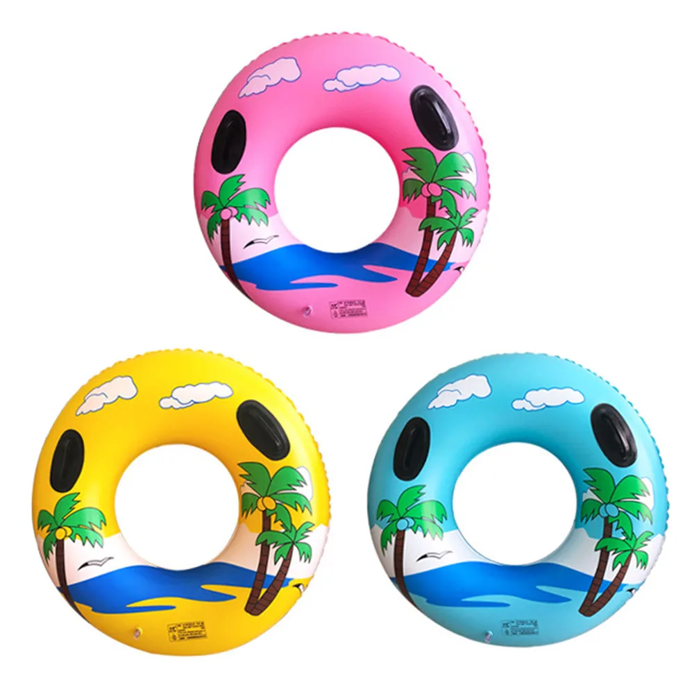 Взрослых Надувной Плавательный круг младенческой плавающей аксессуары для плавания круг с ручкой воды вечерние игрушка Пляж пейзаж