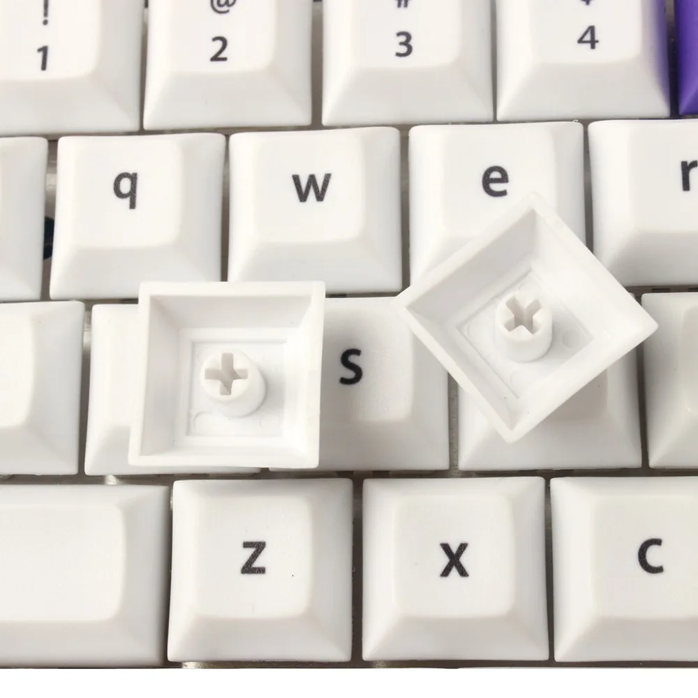 YMDK DSA профиль ANSI 61 Dye-Sub толщиной 1,4 мм PBT Keyset белый фиолетовый Keycap для Cherry MX переключатели механическая клавиатура