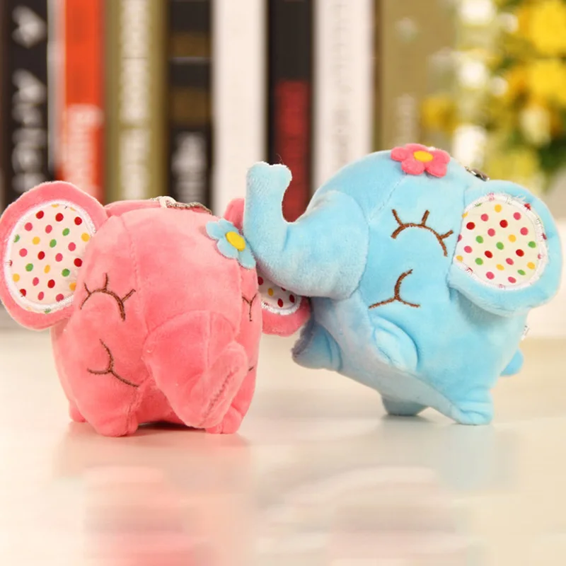 

12CM Floral Elephant Plush Doll Toy Soft Animal Plush Doll For Kids Baby Key Chain Pendant Baby Bed Hanging Stuffed Toys