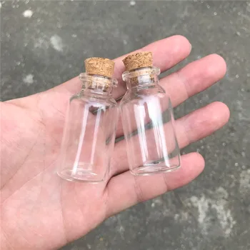 

100pcs 26x52x12.5mm Small Glass Bottles With Corks DIY 15 ml Empty Clear Transparent Glass Vials Jars