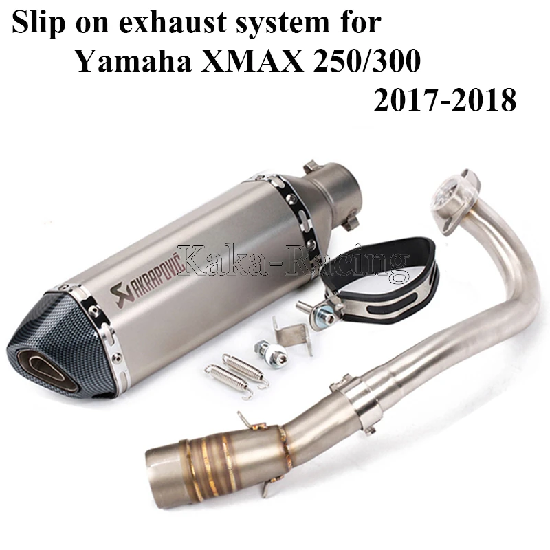 X MAX Motorcycle Exhaust Muffler System LINK Pipe Akrapovic Muffler