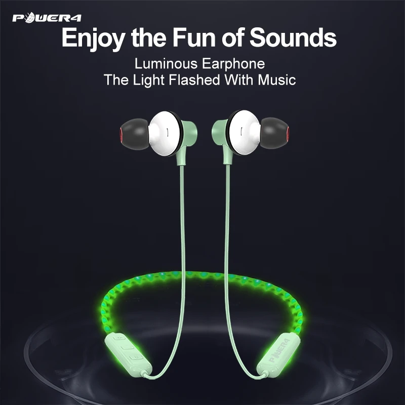 

Power4 BT004 IPX5 Earphones Bluetooth For Mobile Phone TWS Luminous Wireless Headphones Stereo With In Ear Design