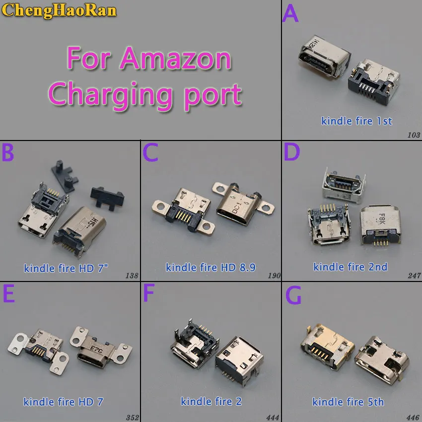 ChengHaoRan 2 шт микро USB разъем для зарядки порт Разъем Kindle Fire 1st/HD 7/8.9/7 ɲ 2-й 5th |