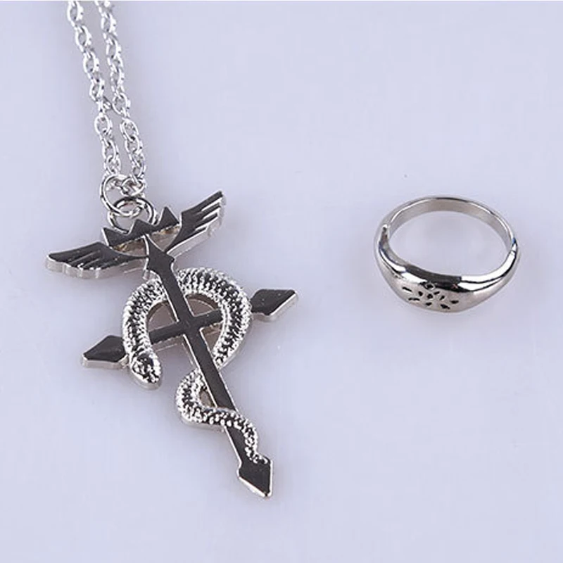 Beste HOT Anime Rvs Hanger Fullmetal Alchemist Edward Zakhorloge met Ketting Met Ring Set Cosplay Kostuum Props
