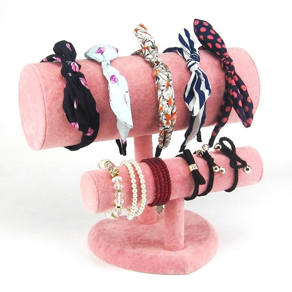 Velvet T-Bar Headband Holder Retail Shop Jewelry Display Bangle Stand Rack