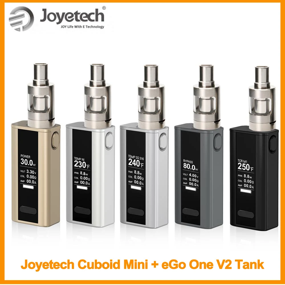 

Clearance !! Original Joyetech Cuboid Mini Battery Mod And Joyetech eGo One V2 Atomizer 22mm 2ml Tank Built in 2400mAh E-Cig