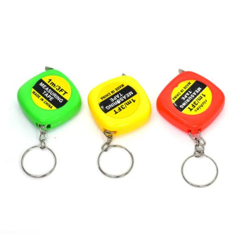 Mini Portable Pull Ruler Keychain Color Random New Key Chain 1pc 1m/3ft Easy Retractable Ruler Tape Measure crescent tape measure