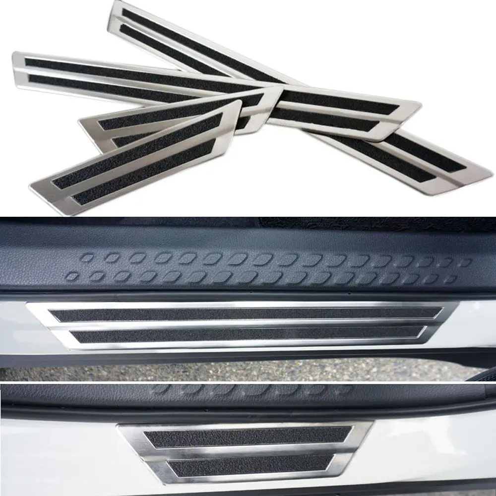 Auto Anti slip Door Sill Scuff Plate Covers Trim Pedal Decor