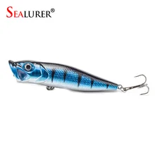Sealurer Brand Topwater Popper Lure 9CM 13G Treble Hooks Fishing Plastic Floating Wobbler Artificial Hard Bait