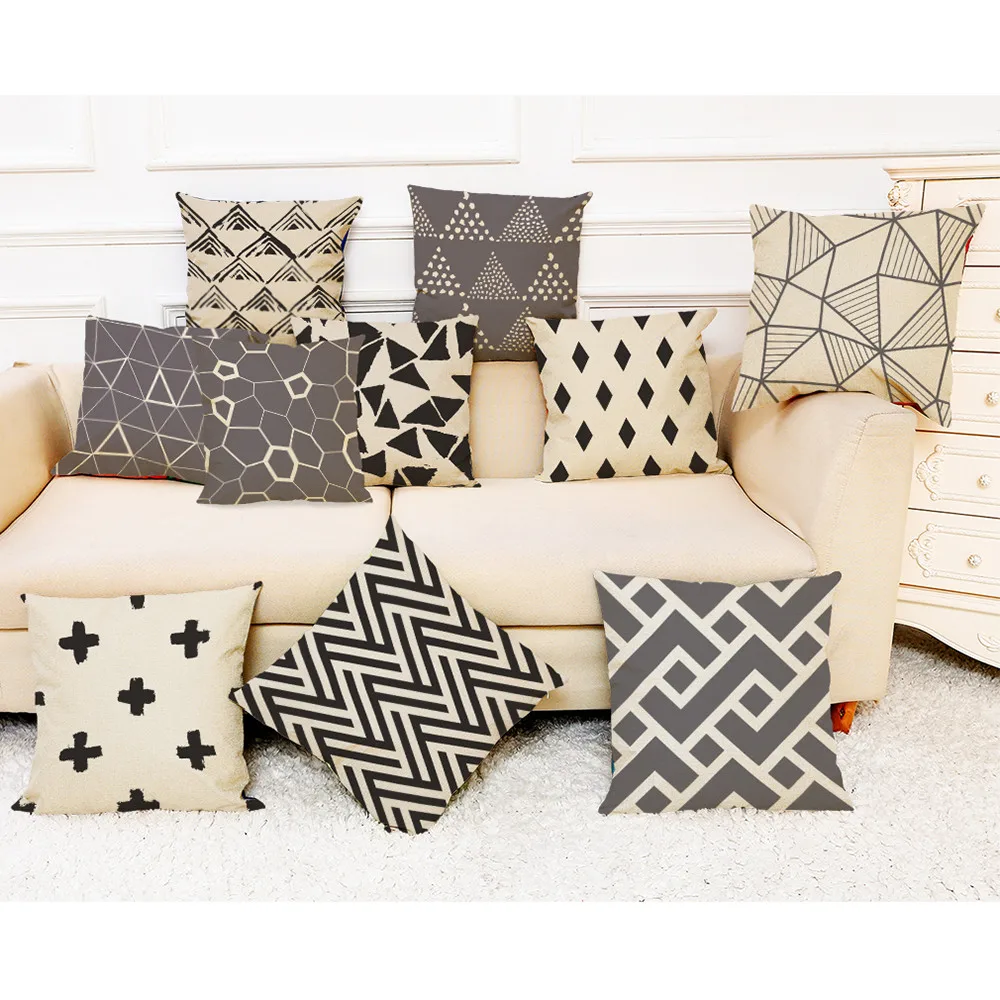 

Geometry Pillow Case Home Decor Geometric Cushion Cover Graffi Style Throw Pillowcase Decorative Pillows Cover