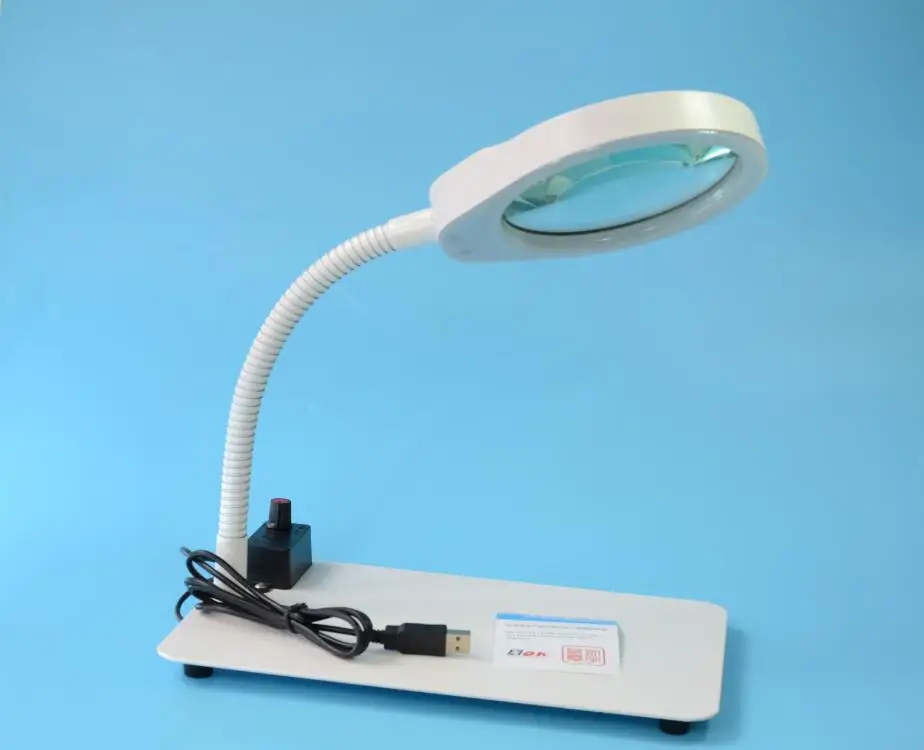 

Multifunctional Magnifying Glass LED Desk Lamp Desktop Magnifier Jewelry Loupe Adjustable Angle Reading Watch Repair