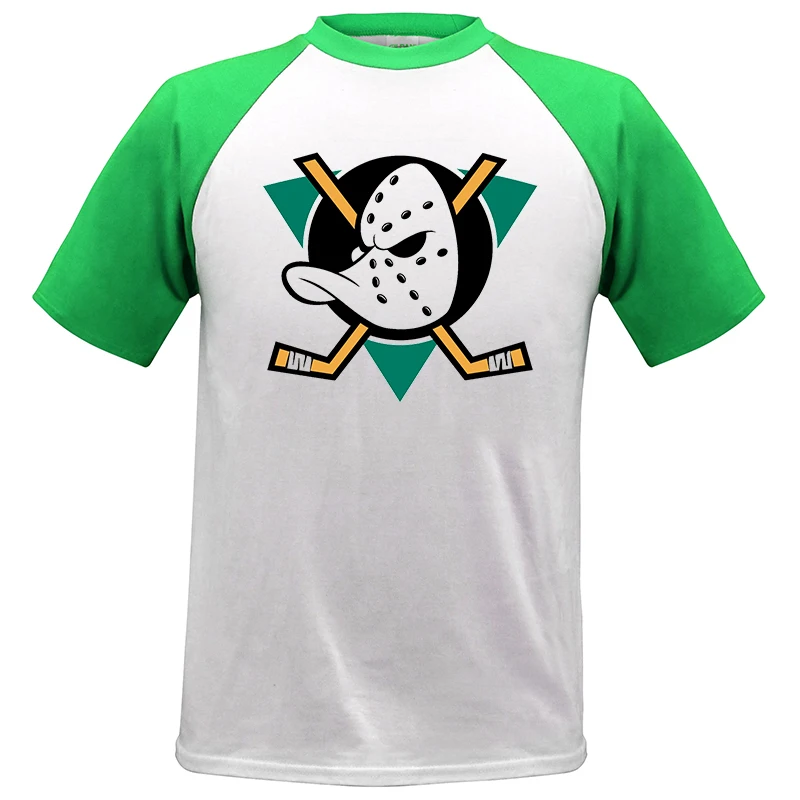 

Mighty Ducks of Anaheim NHL League Mens raglan 100% Cotton T-Shirt brand male top tees summer best present for boy Free shipping