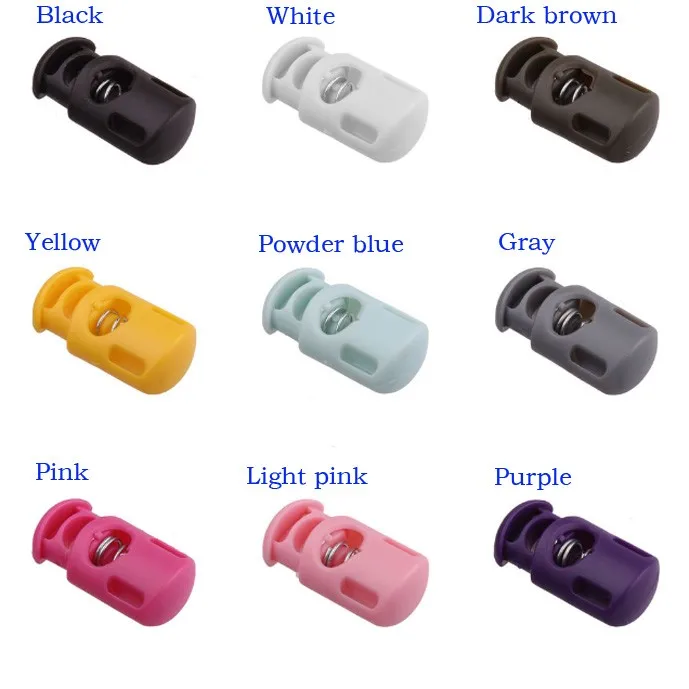 

25pcs Pack colorful Stopper Cord Lock Toggle Clip ABS Plastic Black For Webbing & Cord Shoelace Backpack Garment Accessories