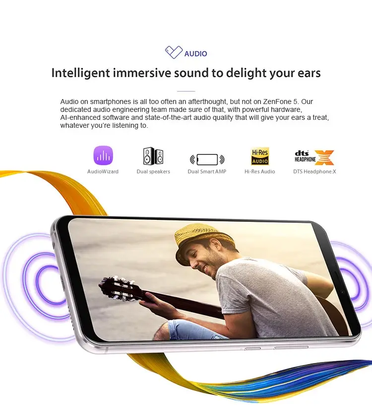 ASUS ZENFONE 5 ZE620KL 4GB RAM 64GB ROM Qualcomm Snapdragon 636 1.8GHz Octa Core 6.2 Inch IPS 2.5D Corning Gorilla Glass FHD+ Full Screen Dual Camera Android 8.0 4G LTE Smartphone