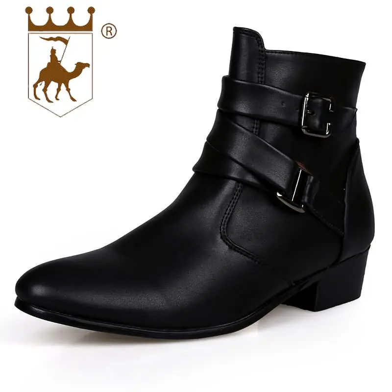 

BACKCAMEL Autumn Winter Casual Men's Boots Large Size High Leather Boots Shock Absorption Non-slip Mens Studded Shoes Size39-46