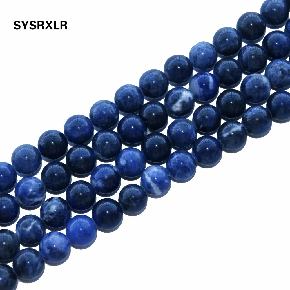 

Top quality Natural Stone Sodalite Stone Beads Round Loose Bead Ball 6/8/10/12 MM For Jewelry Bracelet Accessories Making DIY