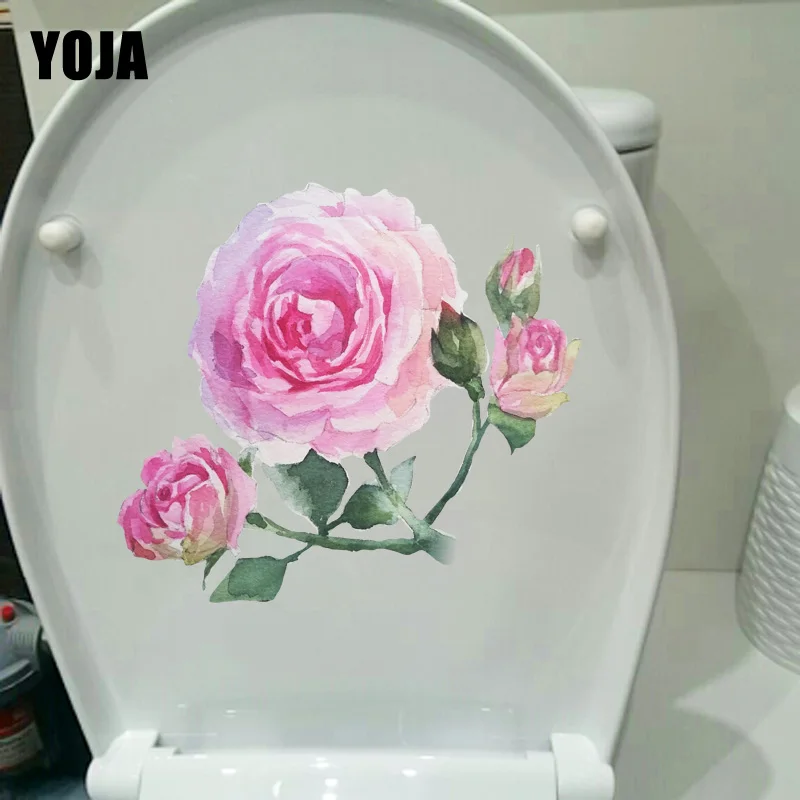 YOJA 19 4*17 6 см Акварельные Цветы домашний туалет наклейка украшение искусство