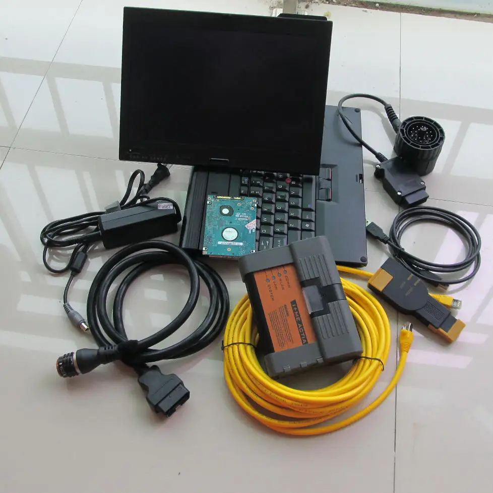  Ordenador portátil x200t (pantalla táctil) + para bmw icom a2 b c de diagnóstico y herramienta de p