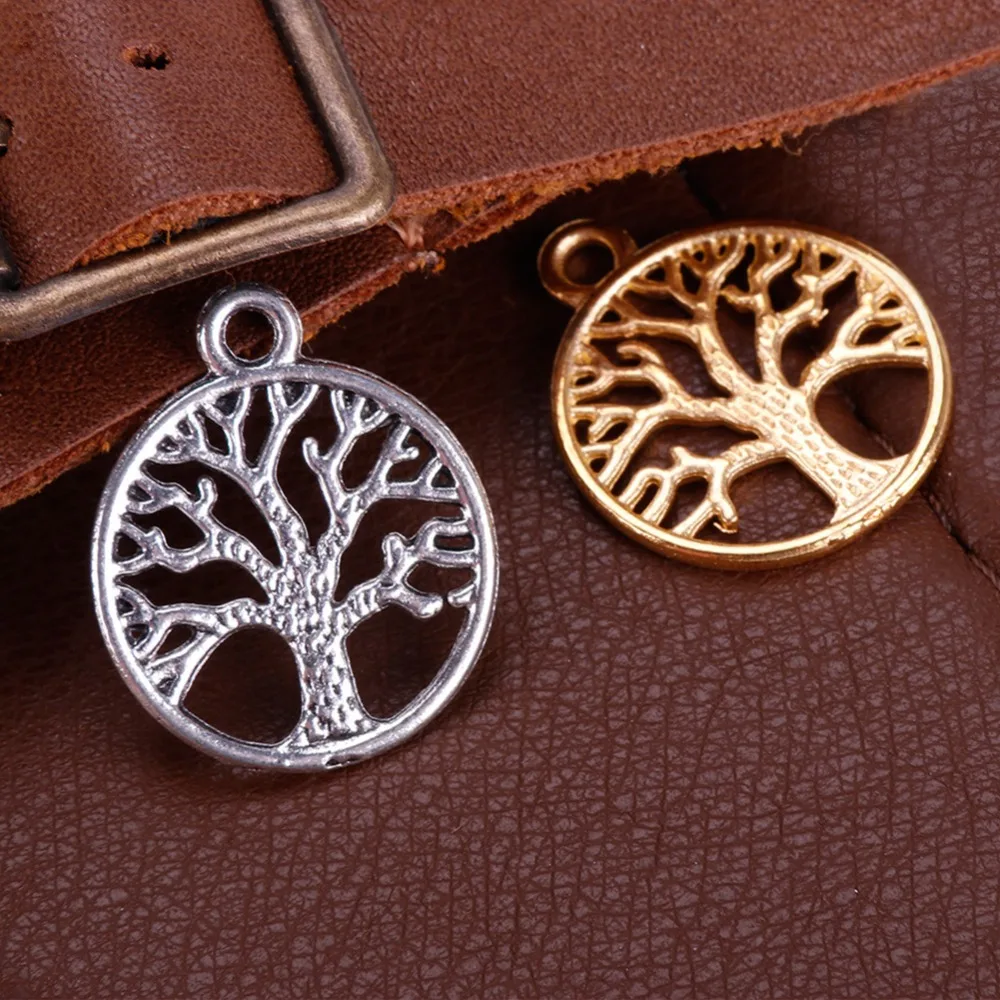

50Pcs/set Tree of Life Charms Pendant DIY Gold,White-Kgold,Copper Jewelry Findings Vintage Jewelry Making Accessory