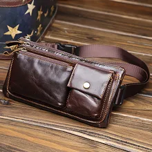 Винтажная поясная сумка из воловьей кожи с масляным воском, поясная сумка, мужской кошелек, клатч из натуральной кожи, сумка-мессенджер на ремне, нагрудная сумка, дневная сумка