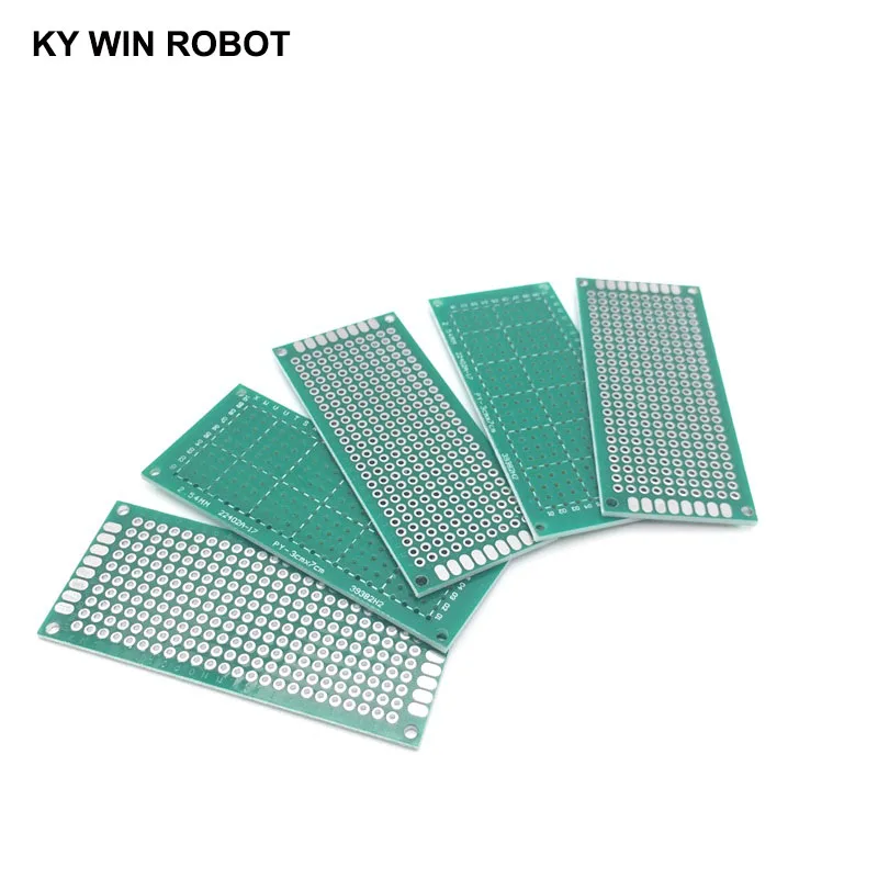아두이노용 범용 인쇄 회로 기판 프로토보드, PCB 단면 프로토타입, 3x7cm, 30x70mm, 5 개
