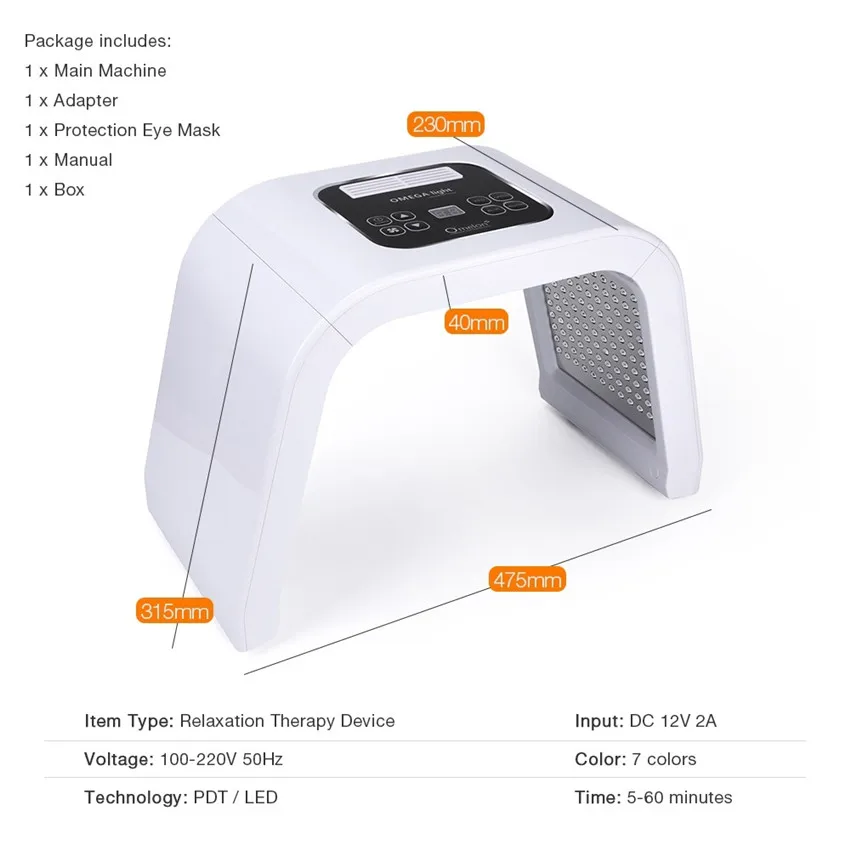  HOT LED Facial Spectrometer IPL Face Tender 7 Colors Relaxation Therapy Device Multifunctional Skin - 33026605913