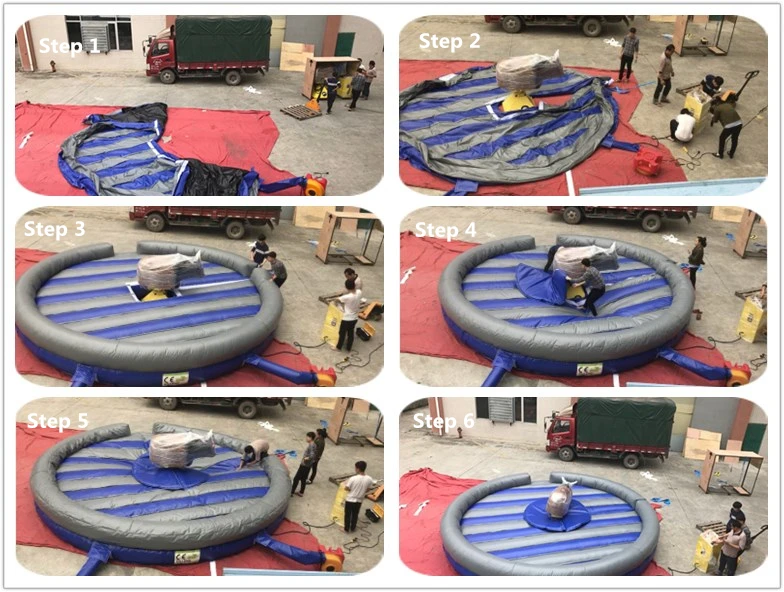 How to install the bull machine in the middle of the inflatble Mat