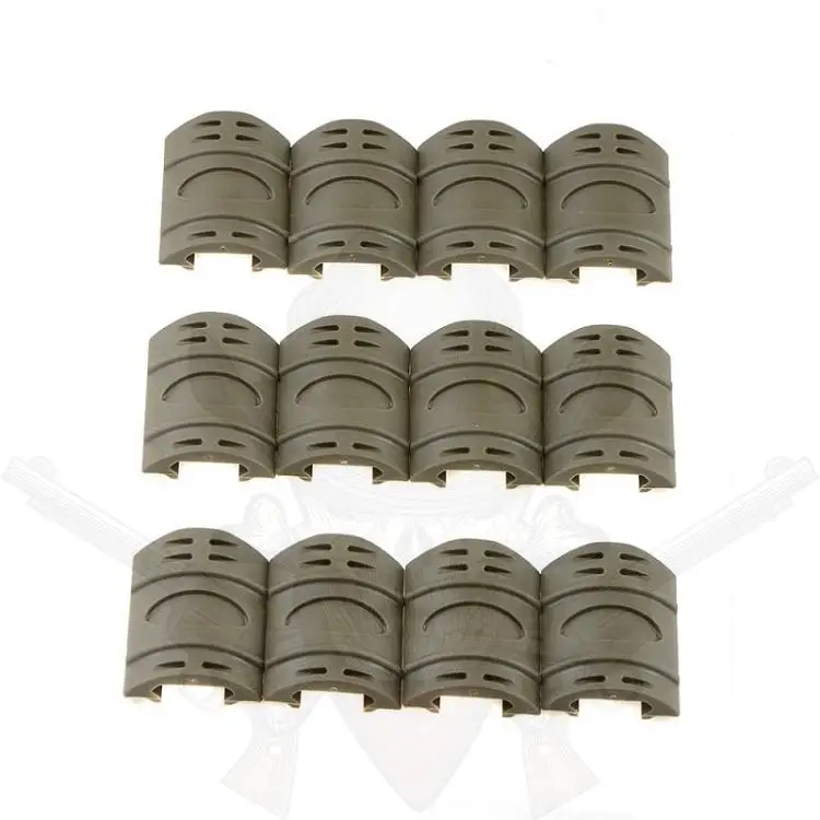 Tactical Airsoft ar 15 accessories 12pcs rubber Picatinny Ladder Rail Panel Handguard Protector Resistant Cover for hunting (3)