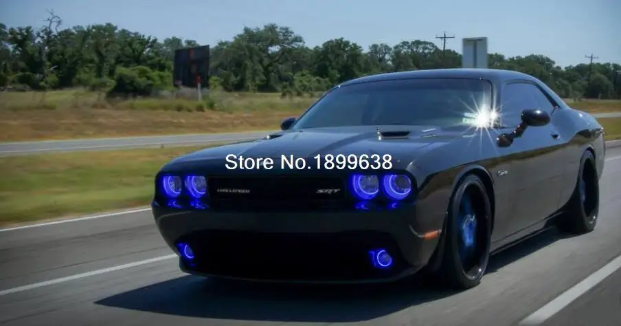 6 шт. супер яркий противотуманный свет и фара RGB led angel eyes комплект для Dodge Challenger 2008- с пультом дистанционного управления автомобильный Стайлинг