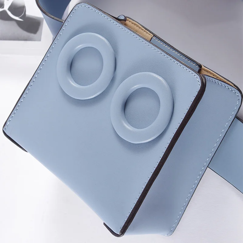 Women Waist Bag Pu Leather Box-shaped Belt Bag Adjustable Leather-wrapped Eyelet Ornament Fanny Pack Waist Belly Bag heuptas 