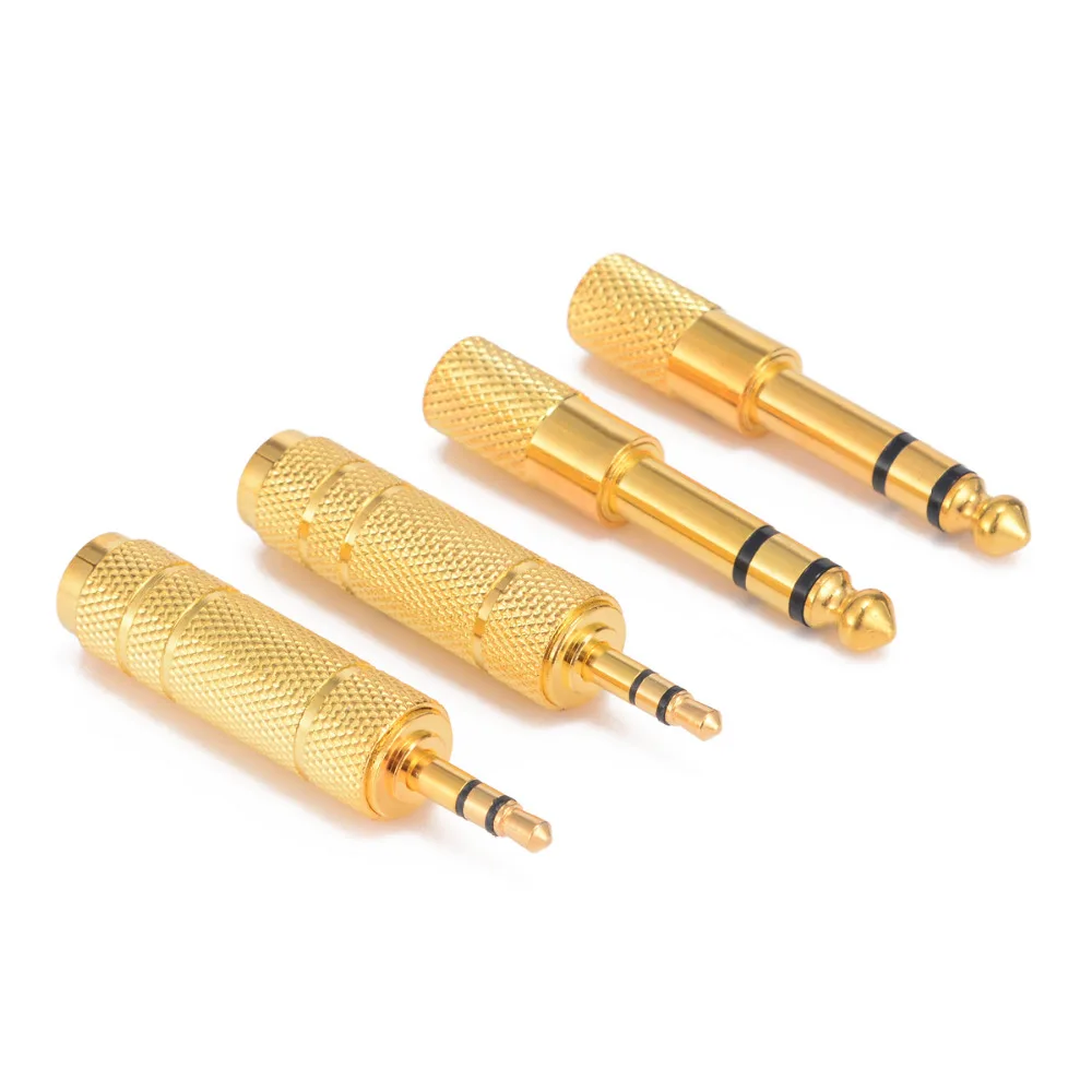 Mayitr 4 шт. 6,35 мм разъем стерео кабель золото 6,5 мм 1/" Папа до 3,5 мм Женский аудио адаптер конвертер для наушников микрофон