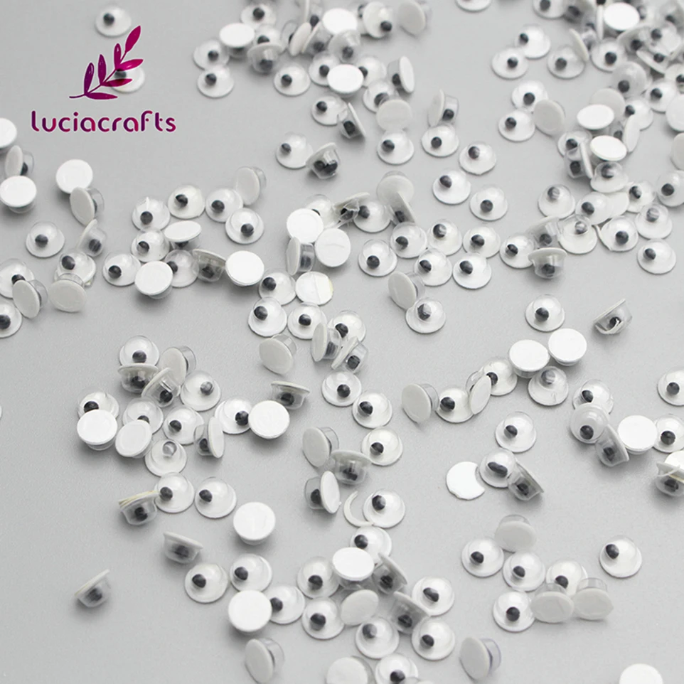 Lucia crafts, 500 шт./лот, 5 мм, круглые шатающиеся глазки, самоклеющиеся наклейки, сделай сам, аксессуары для скрапбукинга K0903