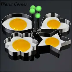 4 шт. Нержавеющая сталь Fried Egg Shaper 4 типов толстые Нержавеющая сталь омлет плесень Управление рисовый омлет плесень любовь 30 ноября