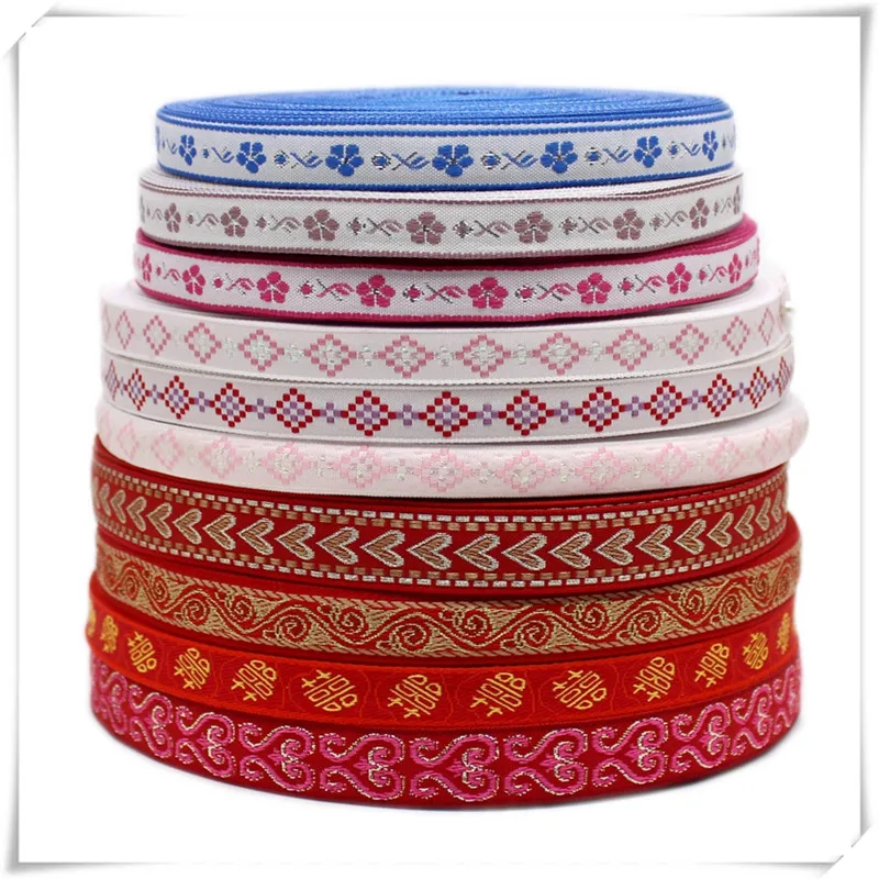 

18yards/lot Ethnic Tape Jacquard Webbing Retro Customs Computer Embroidered Clothing Accessories polyester straps bobo ribbon