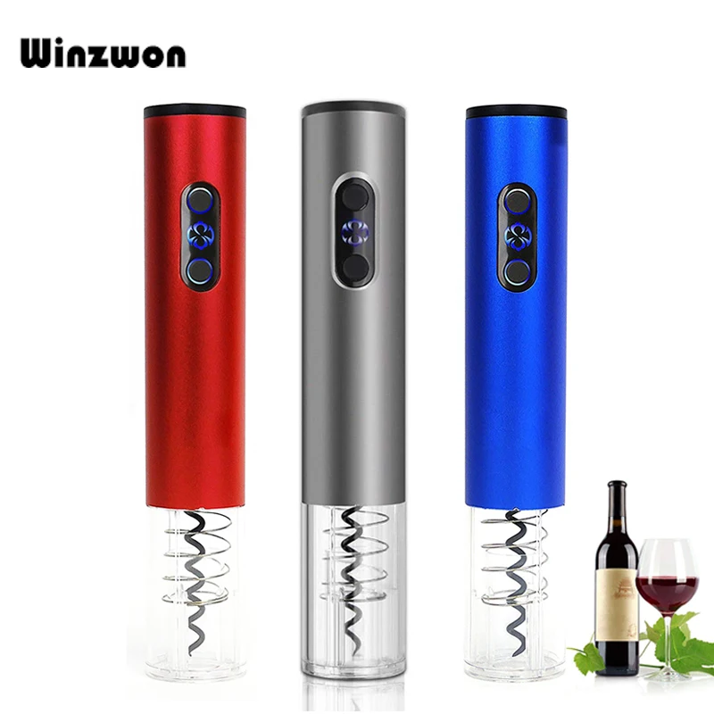 

3Colors Electronic Wine Opener Red Wine Corkscrew Aluminum Alloy Automatic Bottle Opener With Vacuum Stopper Kitchen Bar Tools