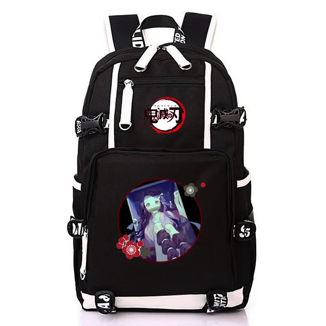 Японское аниме Demon Slayer: Kimetsu no Yaiba Bookbag брезентовые школьные рюкзаки USB рюкзак для ноутбука мультяшный дорожный рюкзак Rugzak - Цвет: 11