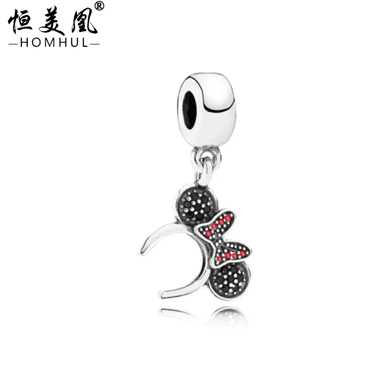 

3pcs Disney Mickey mouse diamond DIY Hole Beads Bracelet Beaded Accessories necklace Pendant doll jewelry