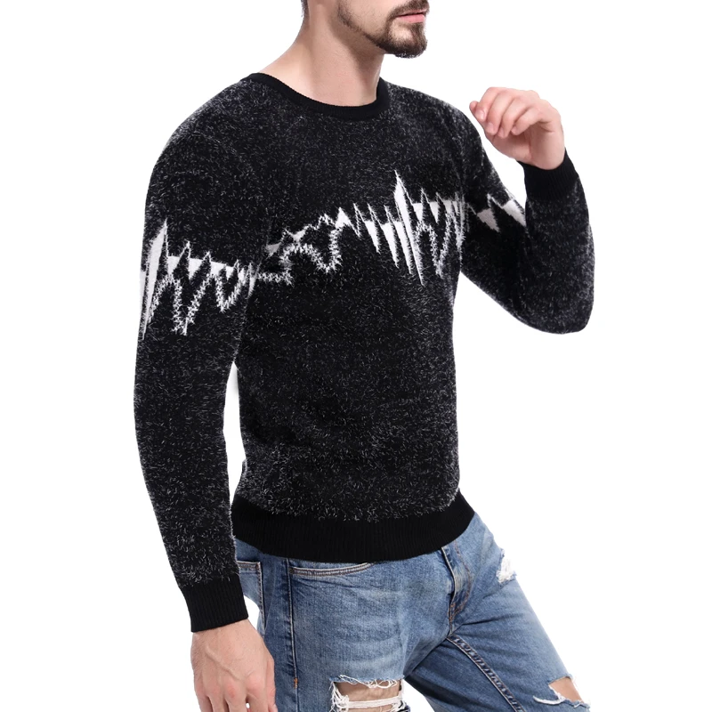 GNIBIEL осень 2018 г. для мужчин кардиган Теплый зимний корейский Slim Fit пуловер вязаный