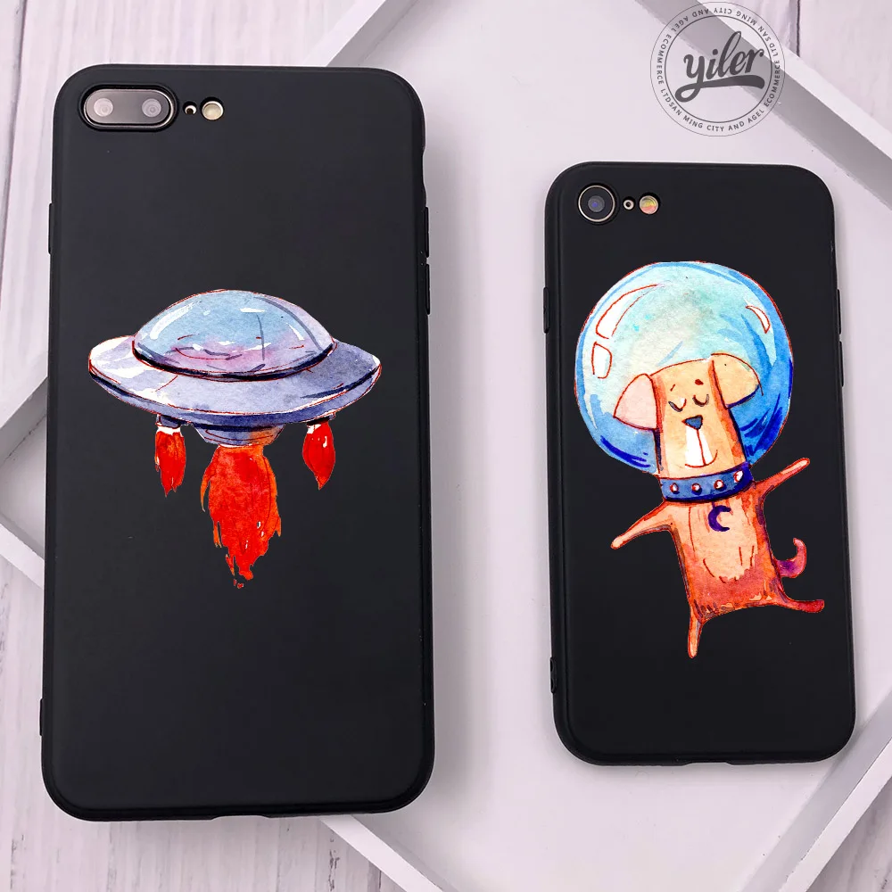 

Coque Space Ship For iPhone 7 Plus Case For iPhone XS Max Case Space Dog Shell For Fundas iPhone XR Cases 5 5S SE 6 7 8 Plus X