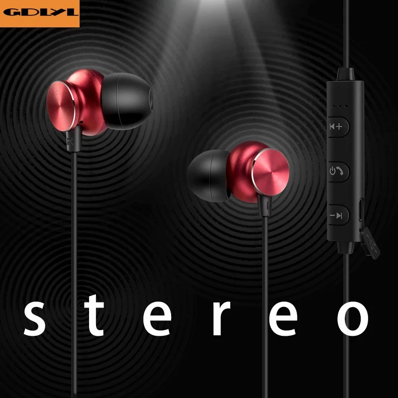 GDLYL Magnet Wireless Bluetooth Earphone Sport V4 1 Bluetooth Headset Headphone With Microphone Stereo Earbuds For phone calls