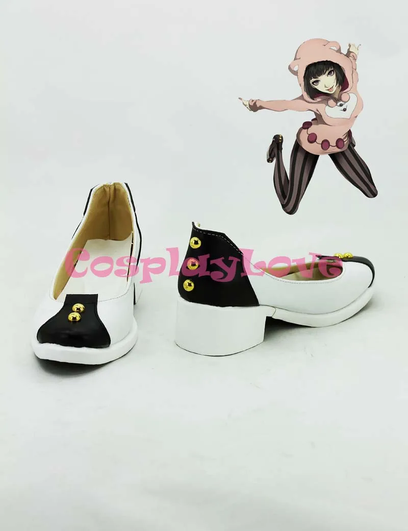 

Newest Custom Made Japanese Jojo Bizzare Adventure Black and White Cosplay Shoes Long Boots For Christmas Halloween Festival