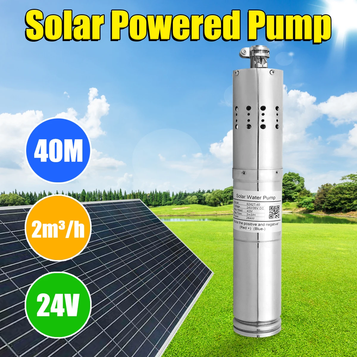 24V DC Submersibel Bore Hole Deep Well Pump Farm & Ranch Solar Powered sewage Pumpin Pumps from