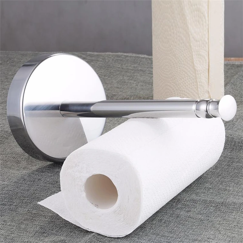 New Creative Stainless Steel Paper Towel Holder Bathroom Toilet Kitchen Rack Practical hot Durable Wear-resistant Hooks C0302   01