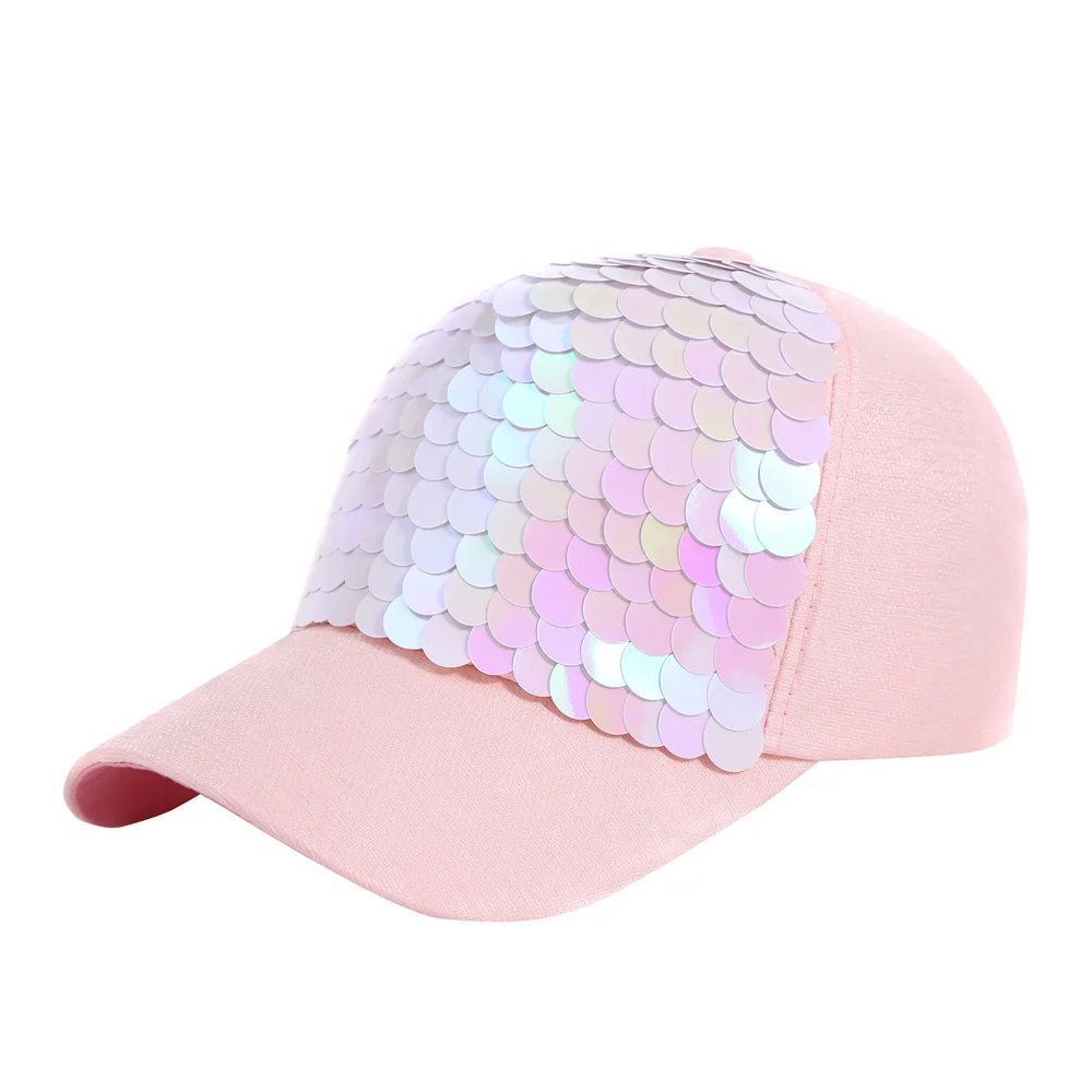 

Bling Fish Scales Sequins Baseball Cap Women Hip Hop Cap Vintage Snapback Design Casual Summer Hat Vintage Multicolor Adjust