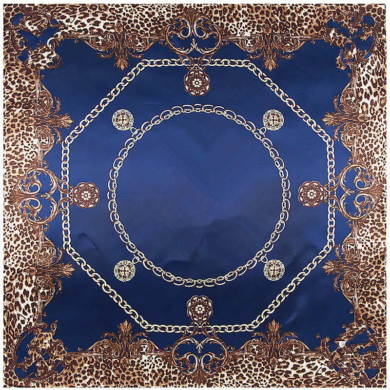 

POBING Silk Scarf Women Luxury Brand Print Square Scarves Soft Satin Head Scarves Wraps Femme Foulard Hijab 2018 New 90cm*90cm