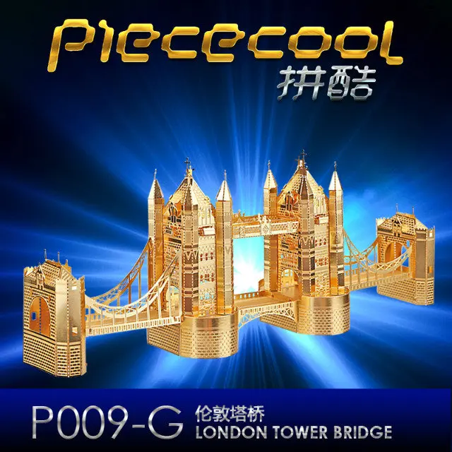 Piececool 3D металлическая головоломка &quotлондонская башня мост&quot золото и серебро DIY
