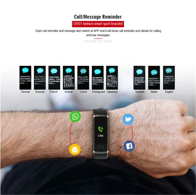 GIAUSA Смарт IP67 водонепроницаемый спортивный фитнес-трекер умный пульсометр браслет для huawei Xiaomi Смарт-часы